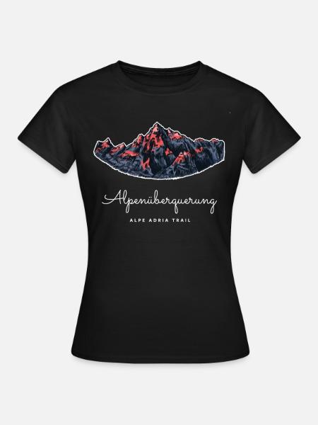 Alpenüberquerung Alpe Adria Trail - Frauen T-Shirt - Schwarz