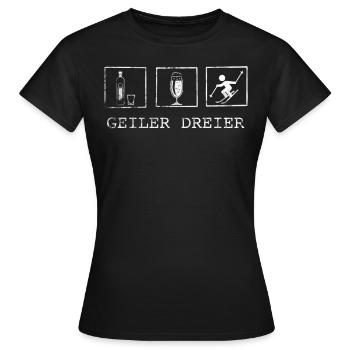 Lustiges Ski Fahren Geschenk - Frauen T-Shirt - Schwarz - Vorne - AI Model Female 172 dark (172cm)