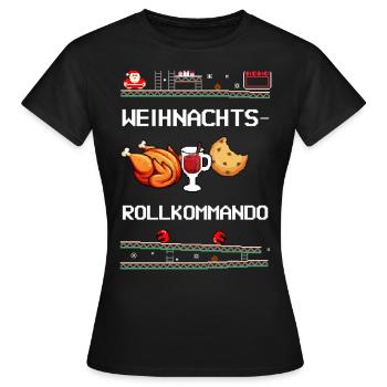Weihnachten Vielfraß Nimmersatt Naschkatze - Frauen T-Shirt - Schwarz - Vorne - AI Model Female 172 dark (172cm)