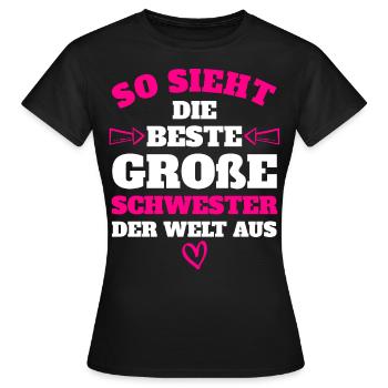 Beste Schwester Weihnachtsgeschenk - Frauen T-Shirt - Schwarz - Vorne - AI Model Female 172 dark (172cm)