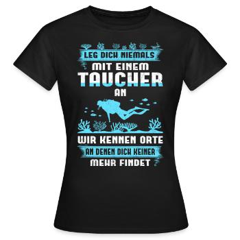 Tauchen Taucherin Taucher Spruch Geschenkidee - Frauen T-Shirt - Schwarz - Vorne - AI Model Female 172 dark (172cm)