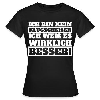 Ich bin kein Klugscheißer - Frauen T-Shirt - Schwarz - Vorne - AI Model Female 172 dark (172cm)