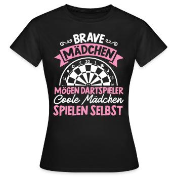 Darts Dartboard Dartpfeile Dart Geschenk Frauen - Frauen T-Shirt - Schwarz - Vorne - AI Model Female 172 dark (172cm)