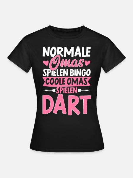 Coole Omas Spielen Dart Geschenk Darts Dartscheibe - Frauen T-Shirt - Schwarz