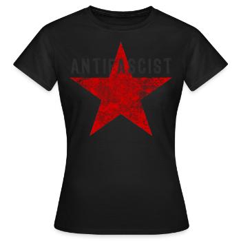 antifascist antifascist - Women's T-Shirt - black - Front - AI Model Female 172 dark (172cm)