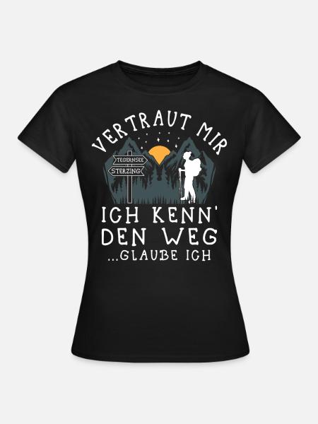 Alpenüberquerung Tegernsee Sterzing Pilgerweg - Frauen T-Shirt - Schwarz