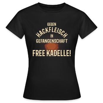 Hackfleisch in Gefangenschaft FREE KADELLE Metzger - Frauen T-Shirt - Schwarz - Vorne - AI Model Female 172 dark (172cm)