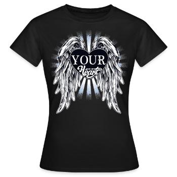 your in my heart, du bist in meinem Herzen, Spruch - Frauen T-Shirt - Schwarz - Vorne - AI Model Female 172 dark (172cm)