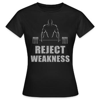 rejette la faiblesse - T-shirt Femme - noir - Devant - AI Model Female 172 dark (172cm)