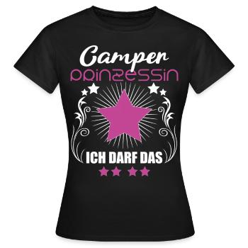 Camper Prinzessin - Frauen T-Shirt - Schwarz - Vorne - AI Model Female 172 dark (172cm)