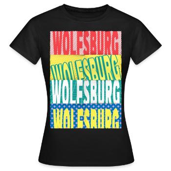 Wolfsburg Allemagne City Font Skyline - T-shirt Femme - noir - Devant - AI Model Female 172 dark (172cm)