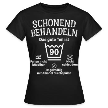 90. Geburtstag Schonend Behandeln 90 Teil Ist 90 - Frauen T-Shirt - Schwarz - Vorne - AI Model Female 172 dark (172cm)