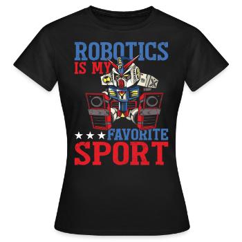 Amateur de robotique ingénieur robot sportif préféré - T-shirt Femme - noir - Devant - AI Model Female 172 dark (172cm)