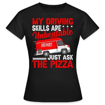 Fahrkünste Des Lieferfahrers Unschlagbare - Frauen T-Shirt - Schwarz - Vorne - AI Model Female 172 dark (172cm)