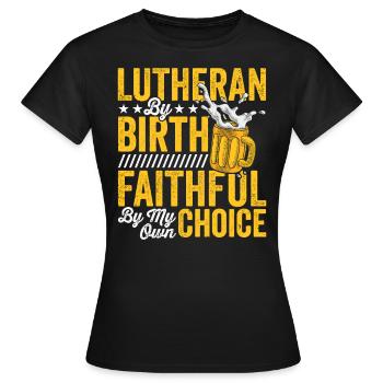 Luthériens de naissance Confirmation de la religion - T-shirt Femme - noir - Devant - AI Model Female 172 dark (172cm)