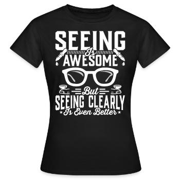 Ophtalmologiste ophtalmologiste ophtométriste vision claire ophtalmologie - T-shirt Femme - noir - Devant - AI Model Female 172 dark (172cm)