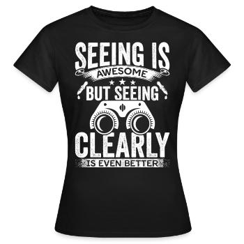 Ophtalmologiste ophtalmologiste ophtométriste vision claire ophtalmologie - T-shirt Femme - noir - Devant - AI Model Female 172 dark (172cm)