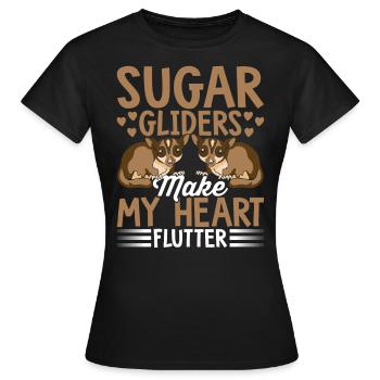 Sugar Gliders Heart Flutter Sugar Glider Owner - Women's T-Shirt - black - Front - AI Model Female 172 dark (172cm)