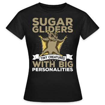 Planeurs de sucre Petites créatures Propriétaires de planeurs de sucre - T-shirt Femme - noir - Devant - AI Model Female 172 dark (172cm)