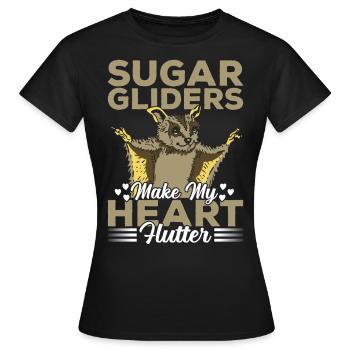 Sugar Gliders Heart Flutter Sugar Glider Owner - Women's T-Shirt - black - Front - AI Model Female 172 dark (172cm)