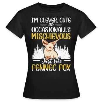 Fennec Fox Clever Mignon Fennec Fox Propriétaire - T-shirt Femme - noir - Devant - AI Model Female 172 dark (172cm)
