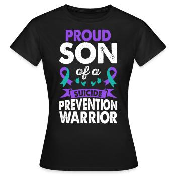 Fils du guerrier de la prévention du suicide - T-shirt Femme - noir - Devant - AI Model Female 172 dark (172cm)