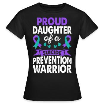 Fille du guerrier de la prévention du suicide - T-shirt Femme - noir - Devant - AI Model Female 172 dark (172cm)