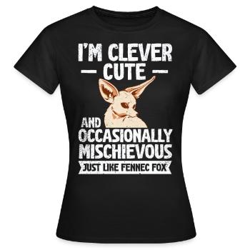 Fennec Fox Clever Mignon Fennec Foxes Propriétaire - T-shirt Femme - noir - Devant - AI Model Female 172 dark (172cm)