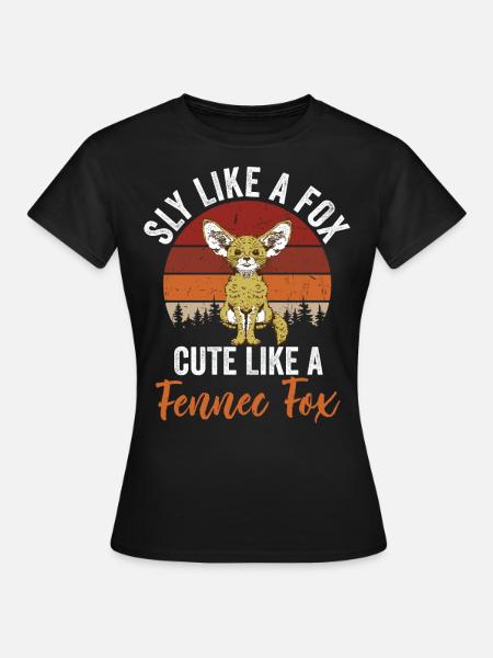 Fennek-füchse, Schlau, Niedlich, Fennek-füchse, - Frauen T-Shirt - Schwarz