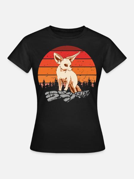 Retro Vintage Fennec Fuchs Besitzer Fennec Füchse - Dame-T-shirt - sort