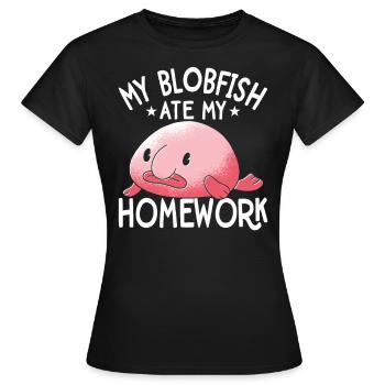 Blobfish a mangé mes devoirs Le propriétaire de Blobfishe - T-shirt Femme - noir - Devant - AI Model Female 172 dark (172cm)