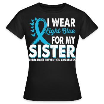Portez du bleu clair pour la reconnaissance de votre - T-shirt Femme - noir - Devant - AI Model Female 172 dark (172cm)
