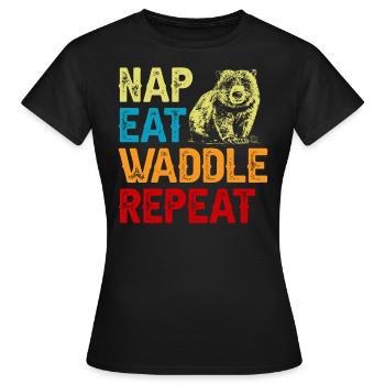 Nickerchen Essen Watscheln Wombat Besitzer - Frauen T-Shirt - Schwarz - Vorne - AI Model Female 172 dark (172cm)