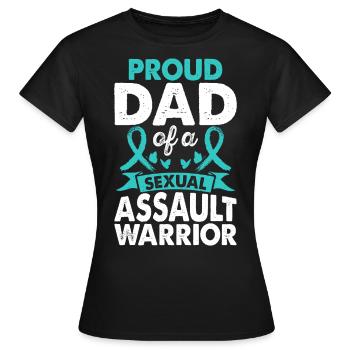 Père de l’agression sexuelle Warrior Awareness - T-shirt Femme - noir - Devant - AI Model Female 172 dark (172cm)