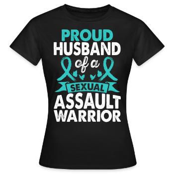 Mari d’une guerrière de l’agression sexuelle Sensibilisation Sarcelle - T-shirt Femme - noir - Devant - AI Model Female 172 dark (172cm)