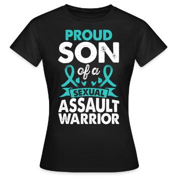 Fils d’agression sexuelle Warrior Awareness - T-shirt Femme - noir - Devant - AI Model Female 172 dark (172cm)