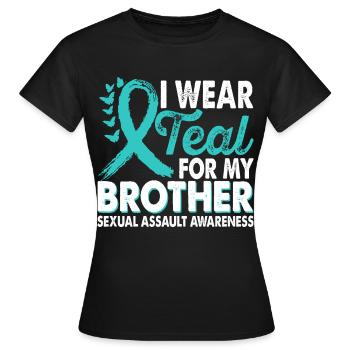 Portez des sarcelles pour l’agression sexuelle du frère - T-shirt Femme - noir - Devant - AI Model Female 172 dark (172cm)