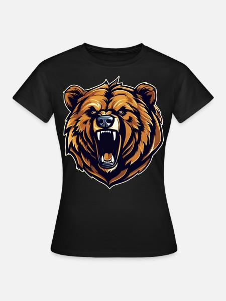 Proud roaring bear in retro style - Women's T-Shirt - black