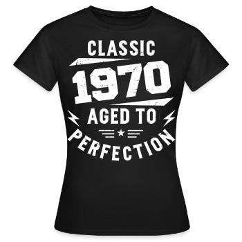 1970 Classic 1970 Vintage 1970 fødselsdagsgave - Dame-T-shirt - sort - Foran - AI Model Female 172 dark (172cm)