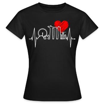 Singapore Skyline Heartbeat Asia Love Gift - Women's T-Shirt - black - Front - AI Model Female 172 dark (172cm)
