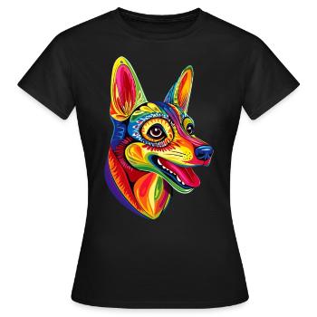 Jouet russe Terrier Chien Jouet russe Russkiy - T-shirt Femme - noir - Devant - AI Model Female 172 dark (172cm)