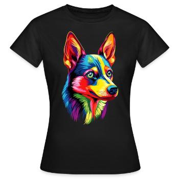 Jouet russe Terrier Chien Jouet russe Russkiy - T-shirt Femme - noir - Devant - AI Model Female 172 dark (172cm)