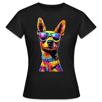Jouet russe Terrier Chien Jouet russe Russkiy - T-shirt Femme - noir - Devant - AI Model Female 172 dark (172cm)