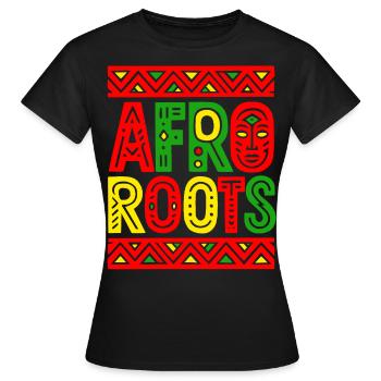 AFRO ROOTS - T-shirt Femme - noir - Devant - AI Model Female 172 dark (172cm)