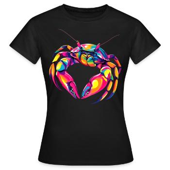 Crabe Crabe Crustacés Crabe Crabe de rivage Écrevisses - T-shirt Femme - noir - Devant - AI Model Female 172 dark (172cm)