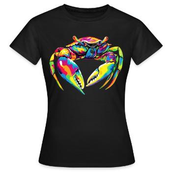 Crabe Crabe Crustacés Crabe Crabe de rivage Écrevisses - T-shirt Femme - noir - Devant - AI Model Female 172 dark (172cm)