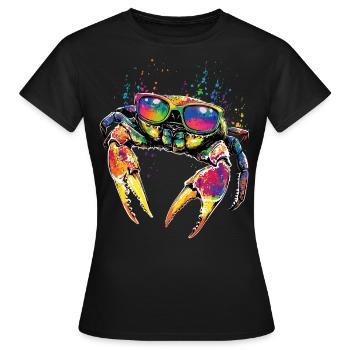 Crabe Crabe Crustacés Crabe Crabe de rivage Écrevisses - T-shirt Femme - noir - Devant - AI Model Female 172 dark (172cm)