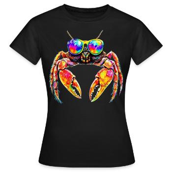 Crabe Crabe Crustacés Crabe Crabe de rivage Écrevisses - T-shirt Femme - noir - Devant - AI Model Female 172 dark (172cm)