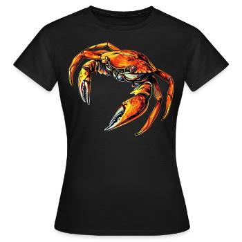 Crabe Crabe Crustacés Crabe Crabe de rivage Écrevisses - T-shirt Femme - noir - Devant - AI Model Female 172 dark (172cm)