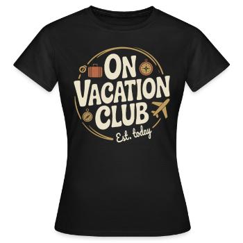 Vacation Club Summer Festival Vacation Beach Vacation - Women's T-Shirt - black - Front - AI Model Female 172 dark (172cm)